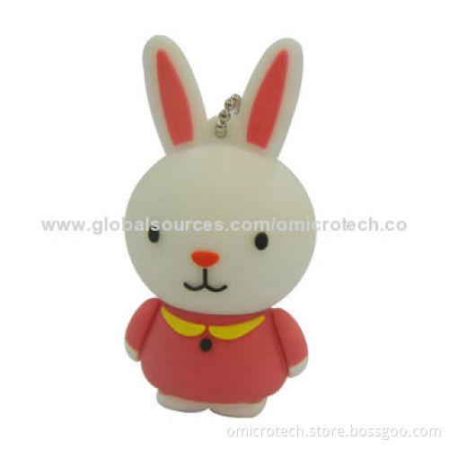 8GB Cartoon Rabbit USB Flash Drive with High-speed, No External Power Required